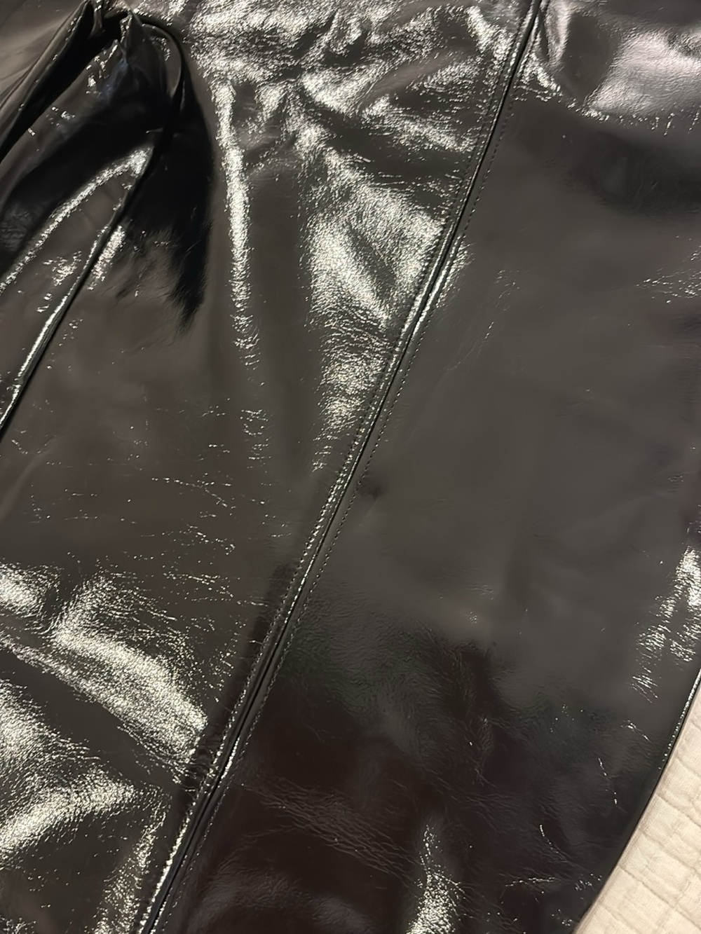 SPANX Black High-Gloss Faux Leather Leggings - Picture 4 of 4